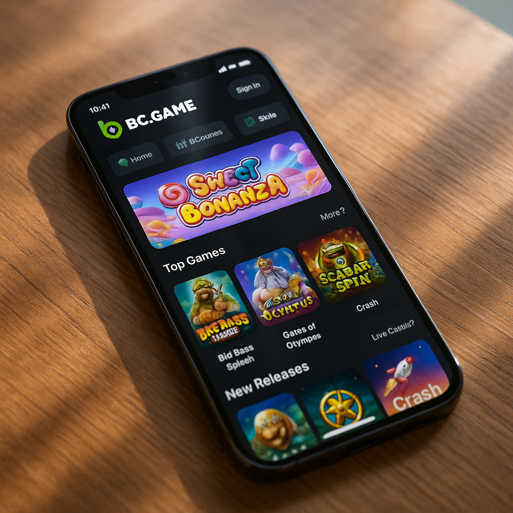 BC.Game - Mobili platforma - Responsive dizainas Android ir iOS